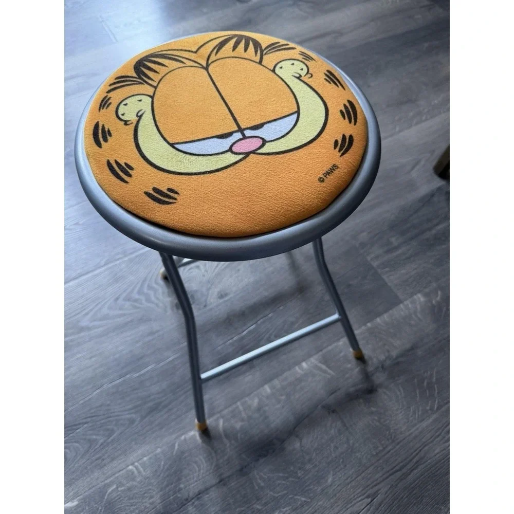 Garfield Folding padded Stool chair vtg great Condition